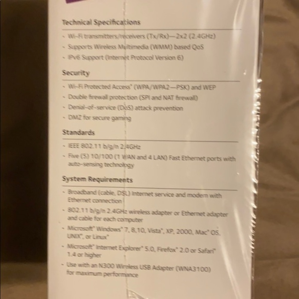 NEW Netgear N300 300 Mbps 4-Port 10/100 Wireless N Computer Router - Picture 6 of 10